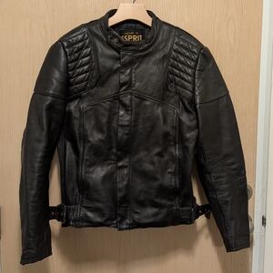 Vintage Esprit Men’s Black Leather Motorcycle Jacket, Size L